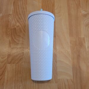 Starbucks Pearl White Bling Studded Cold Cup Tumbler 24oz New